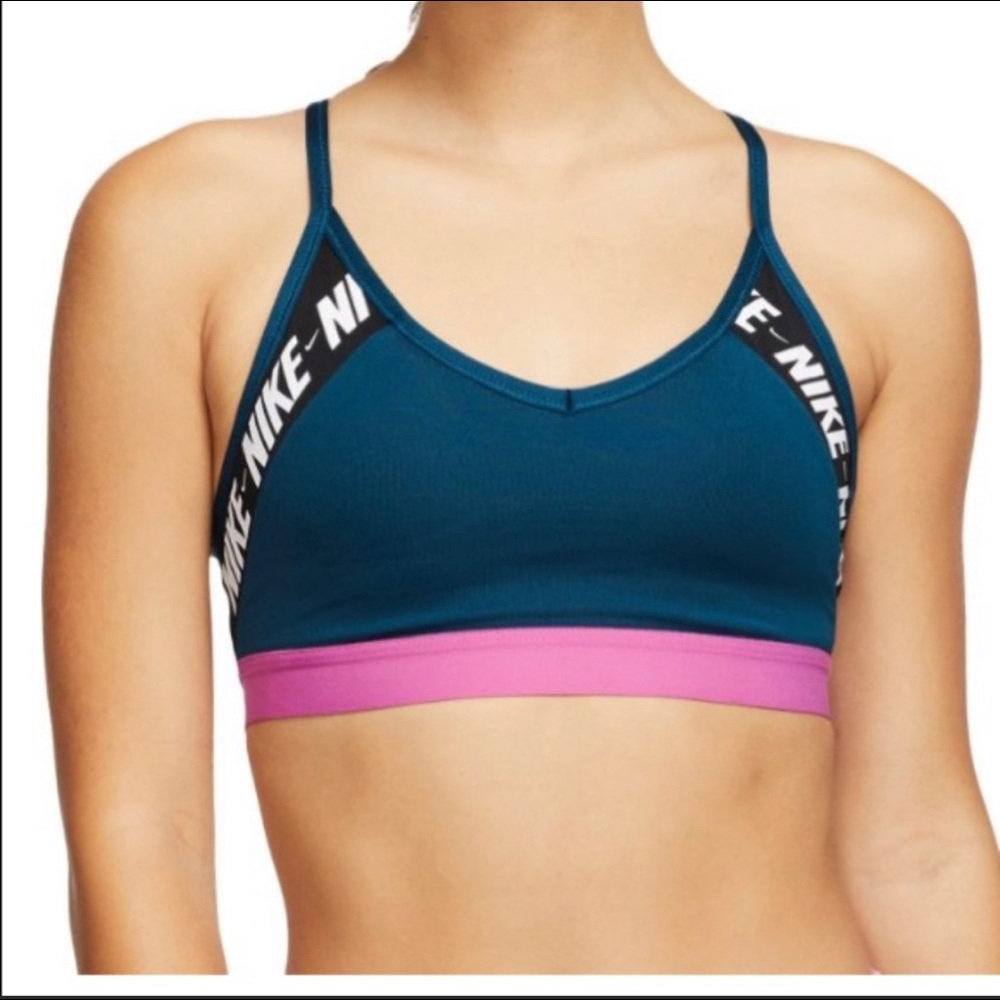 NIKE Indy Sports Bra Light Support Blue Pink
